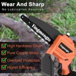 Mini Chainsaw 8 Inch with Oil filling port, Cordless Mini Chainsaw Battery Powered with 24V 10000mAh Rechargeable Battery, 3.88Lb One-Hand Use Electric Chainsaw, Handheld Chainsaw for Tree Trimming