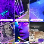 YZYOE Rechargeable Black Light UV Flashlights, Black Light Flashlight Mini, uv flashlights?Dry Stains, Bed Bug, Matching with Pet Odor Eliminator?Scorpion,395 nm LED Flashlight.