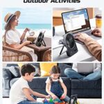 Otlonpe Desk Fan Battery Powered, 4000mAh Portable Fan USB Rechargeable, Small Battery Operated Travel Fan with Power Bank & 180° Adjustable, Slim Desktop Table Top Personal Fan Indoor Outdoor-Black