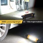 Work Light, 2800LM LED Work Light, Rechargeable Underhood Work Light, Magnetic Worklight, 3 Modes Bright Mechanic Light with Magnetic Base, Hook for Car Repairing, Camping, Workshop, Outdoor