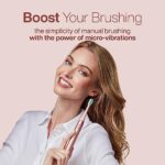 Aquasonic Icon Rechargeable Toothbrush | Magnetic Holder & Slim Travel Case | 2 Brushing Modes & Smart Timers | Modern & Convenient (Blush)