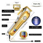 CIICII Hair Clippers for Men Professional, Cordless Barber Clippers for Hair Cutting (12Pcs Rechargeable USB Adjustable LCD Display Hair Beard Grooming Trimming Haircut Kit) for DIY Home Barber Salon