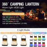 PORTAL Rechargeable Camping Lantern Battery Powered LED Portable Flashlight RGB Camping Lights Waterproof for Power outages, Camp, Tents, Hiking, Fishing, Emergency, Hurricane, 3-in-1(1500LM, 7200mAh)