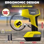Bullseye Pro Tire Inflator Portable Air Compressor, Car Tire Inflator Portable, Portable Air Pump for Car Tires – 150PSI, 12V DC 1500 mAhs with Tire Pressure Gauge, Rechargeable As Seen On TV(Yellow)