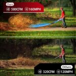 Electric Leaf Blower Cordless with 2 x 6.0Ah Battery and Charger, 580CFM 160MPH Battery Powered Leaf Blower with Shoulder Strap, 6 Speed Rechargeable Blower for Lawn Care,Blower with Extension Nozzle