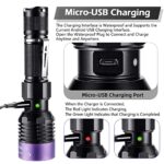 LIGHTFE UV305 High-Power UV Flashlight USB Rechargeable, Used for Hunting Ore, Scorpion and UV Glue Curing, Checking Pet Urine Stains, Identifying Currency, Official Anti-Counterfeiting Documents…