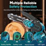 Mini Chainsaw, 6-Inch Chain Saw, 2 Pack 2000mAh Batteries, ?Seniors Friendly?Portable Handheld Chainsaw, Mini Chainsaw Cordless for Wood Cutting Tree Trimming DIY Projects Gardening Camping