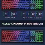 Wireless Keyboard and Mouse Backlit, Quiet Light Up Keys, Tilt Legs, Sleep Mode – Rechargeable USB Cordless Combo for Computer, Mac, PC, Laptop – by SABLUTE, Black